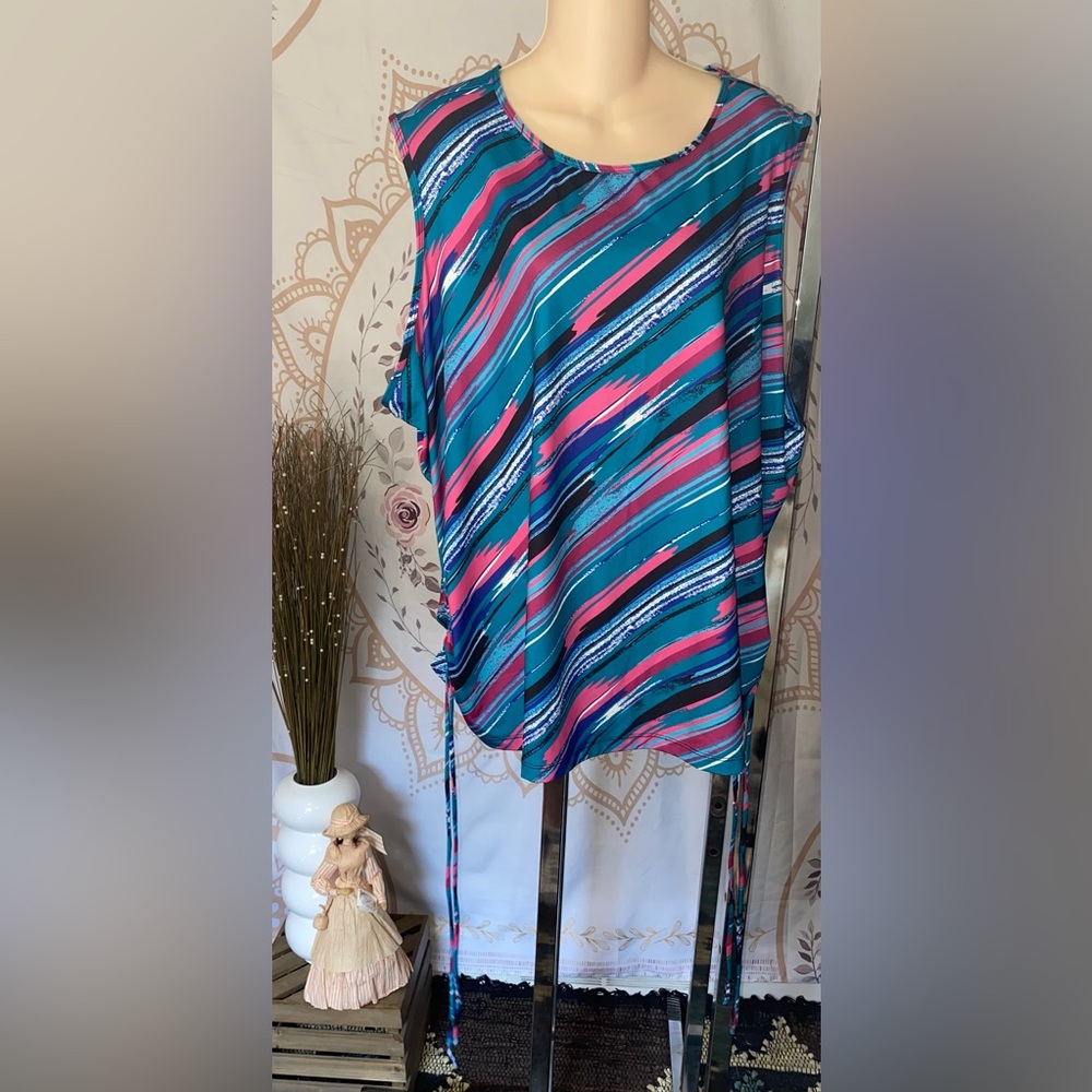 Swimsuits for All Chlorine Resistant Swim Tank Coverup with Side Ties 26/28